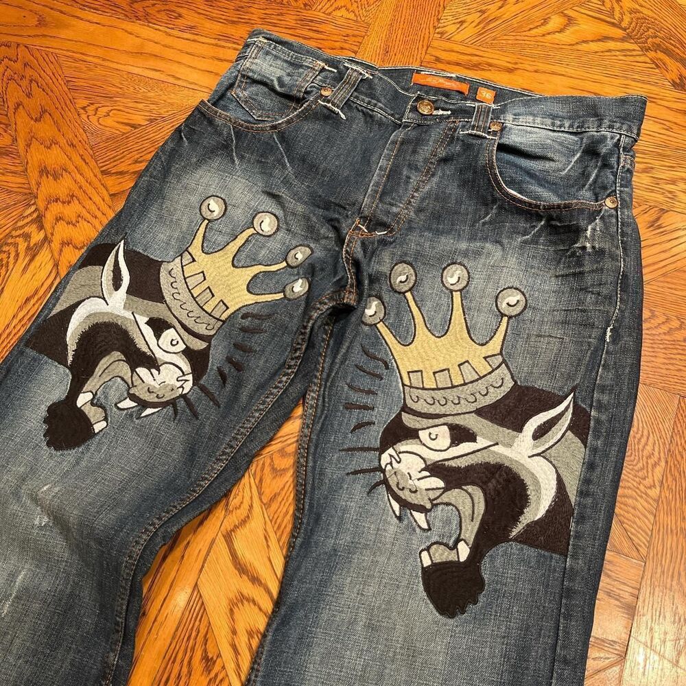 Ed-hardy Men's Blue and Navy Jeans